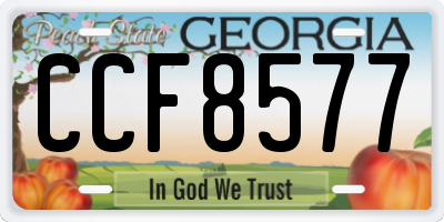 GA license plate CCF8577