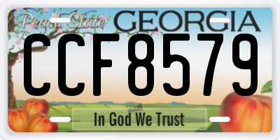 GA license plate CCF8579