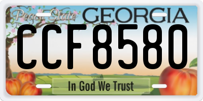 GA license plate CCF8580