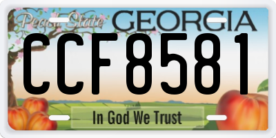 GA license plate CCF8581