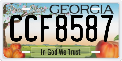 GA license plate CCF8587