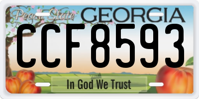 GA license plate CCF8593