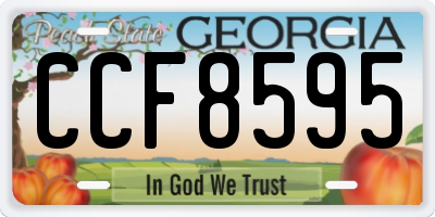 GA license plate CCF8595