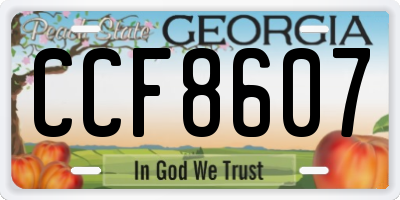 GA license plate CCF8607