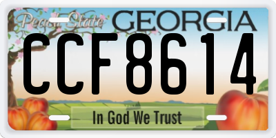GA license plate CCF8614