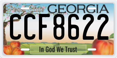 GA license plate CCF8622