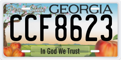 GA license plate CCF8623