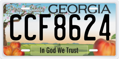 GA license plate CCF8624