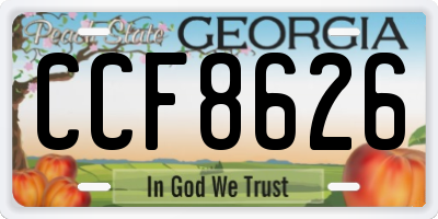 GA license plate CCF8626