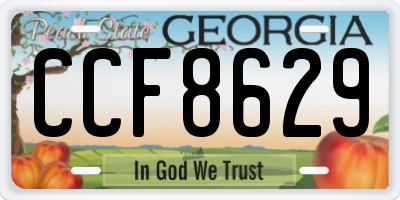 GA license plate CCF8629