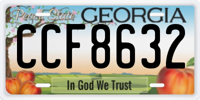 GA license plate CCF8632