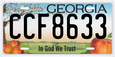 GA license plate CCF8633