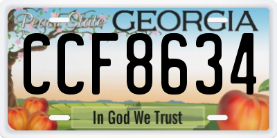 GA license plate CCF8634