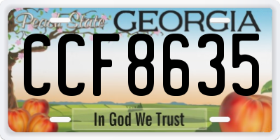GA license plate CCF8635