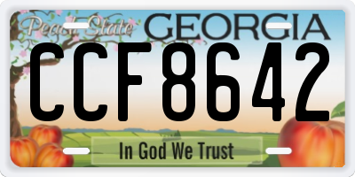 GA license plate CCF8642