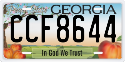 GA license plate CCF8644