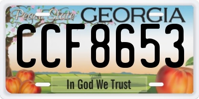 GA license plate CCF8653