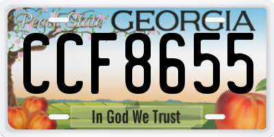 GA license plate CCF8655