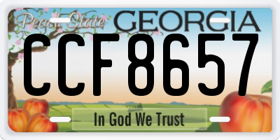 GA license plate CCF8657