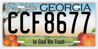 GA license plate CCF8677