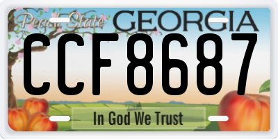 GA license plate CCF8687
