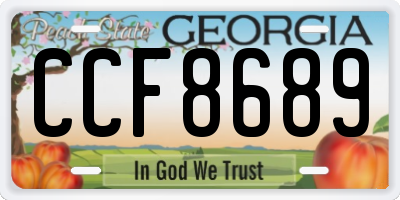GA license plate CCF8689
