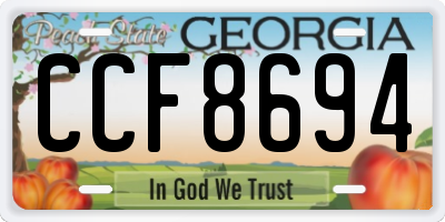 GA license plate CCF8694