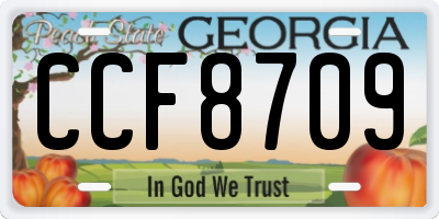 GA license plate CCF8709