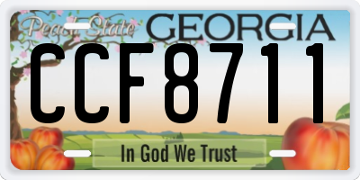 GA license plate CCF8711