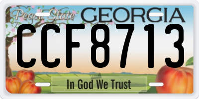 GA license plate CCF8713