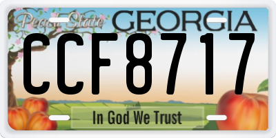 GA license plate CCF8717