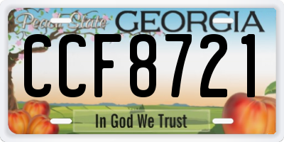 GA license plate CCF8721