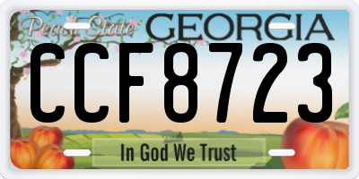 GA license plate CCF8723