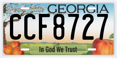 GA license plate CCF8727