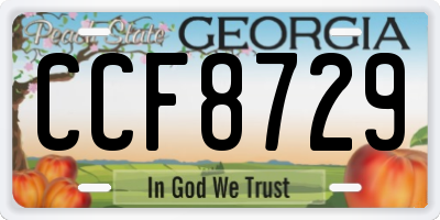 GA license plate CCF8729