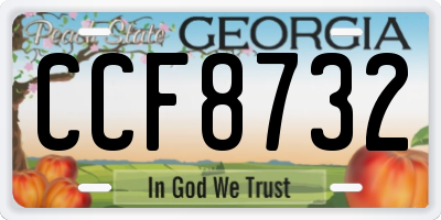 GA license plate CCF8732