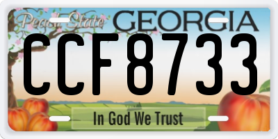 GA license plate CCF8733