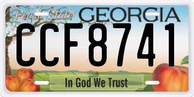 GA license plate CCF8741