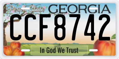 GA license plate CCF8742