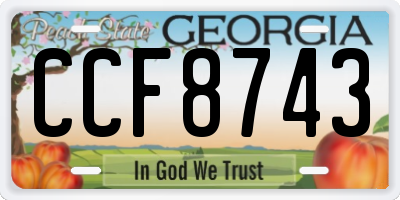 GA license plate CCF8743