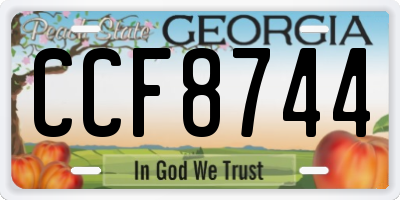 GA license plate CCF8744
