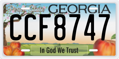 GA license plate CCF8747