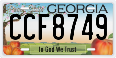 GA license plate CCF8749