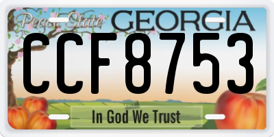 GA license plate CCF8753