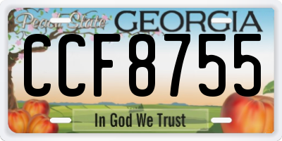 GA license plate CCF8755