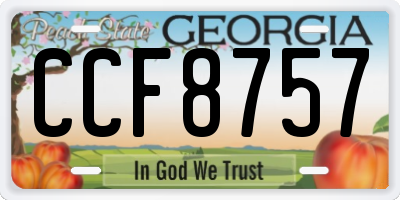 GA license plate CCF8757
