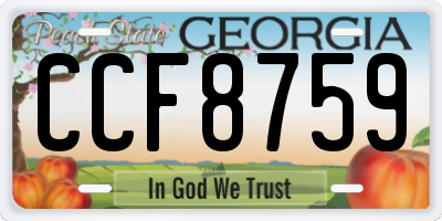 GA license plate CCF8759