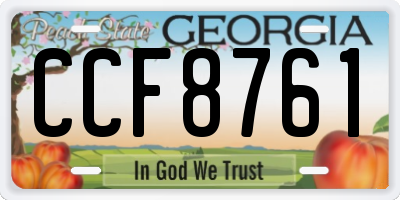 GA license plate CCF8761