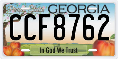 GA license plate CCF8762
