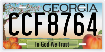 GA license plate CCF8764